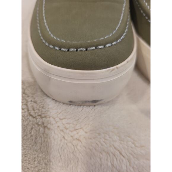 Nautica Mens Slip On Boat Shoe Loafer Olive Green Sz 10 Cape Cod Preppy Style - Picture 2 of 7